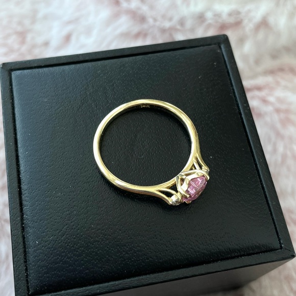 Ted and Mag Handmade 14k Solid Gold Pink Heart Ring - Picture 12 of 13